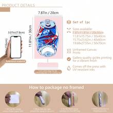 1pc Modern Decor Poster, Canvas Print, Crushed Red Bull Can Art Print: Pop Art Kitchen Poster, Suitable For Home Decor, Room Decor, Bedroom Decor, Living Room Decoration, Bathroom Decor, Wall Decor, Optional Wall Art With Frame.