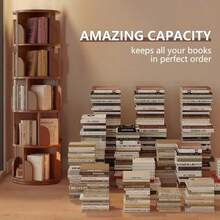 Rotating Bookshelf 360° Rotating Bookcase For Small Space Corner Bookshelf For Bedroom Living Room Study Room 5 Tier - như hình ảnh - Xem 5