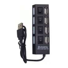 Concentrador Hub De 4 Puertos Usb 2.0 Multi Contacto Adaptador Usb Con Interruptores Individuales Led - Blanco y Negro - Ver 9