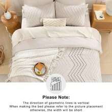 Queen Size Bed Comforter Set - Bohemian, Soft, Warm, Button Tufted  Design, Neutral Tone, Rustic, Aesthetic, Textured, Beige/Cream Color - Beis - Ver 6