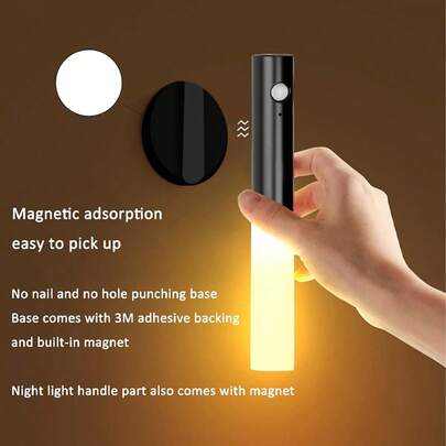 1 đèn ngủ cảm biến chuyển động, đèn tường từ tính, đèn LED cầm tay sạc USB, đèn cầu thang không dây, đèn tường gỗ trong nhà, đèn tủ quần áo, hành lang, cầu thang.