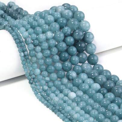 1 st naturliga mörkblå safir ädelstensdistanspärlor 4/6/8/10/12 mm, högkvalitativa smyckestillverkningsmaterial för armband, halsband, hängen, dekoration