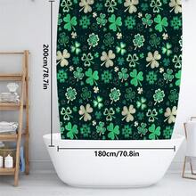 1pc/4pcs St. Patrick's Day Rainbow Lucky Element Shower Curtain Set, Includes Leprechaun, Hat, Beer, Clover, Gold Pot Elements Shower Curtain Set, Bathroom Divider Shower Curtain With Hooks, Anti-Slip Bathroom Mat Carpet, U-Shaped Toilet Mat, Toilet Seat Cover, Holiday Party Home Bathroom Accessories 4-Piece Shower Curtain Set - Multicolor - View 15