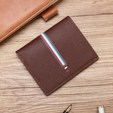 Cartera corta para hombres multifuncional conúltiples ranuras para tarjetas, tarjetero y clip para dinero - Marrón claro [diseño de letras impresas] - Ver 16