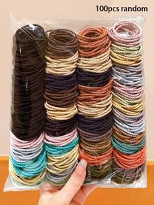 300/100入基礎髮圈套組，高彈性設計，多次拉伸不易變形，適合女孩、女性、男性，日常必備 - 彩色 - 查看 18