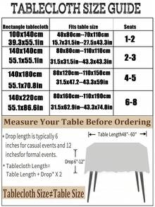 PVC Composite Non-Woven Fabric [Plastic Material] Wildflower & Daisy Print Rectangular Tablecloth, Suitable For Autumn Decor, Indoor & Outdoor, Party & Gathering Decoration - Multicolor - View 3