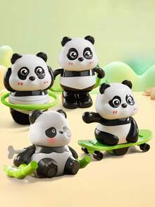 1 pieza Juguete de panda a cuerda, Monopatín de panda, Cuerda para saltar, Decoración de escritorio de panda a cuerda sin batería, Juguete de animal a cuerda lindo, Adecuado para cumpleaños, relleno de bolsa de regalo, recompensas en el aula, base de plástico ABS que se mantiene firme sobre el escritorio durante el funcionamiento - Multicolor - Ver 9