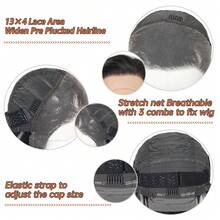 金色挑染真人发假发，200%密度，13x4蕾丝前假发，真人发，处女发，女士假发，18英寸 - 彩色 - 查看 7