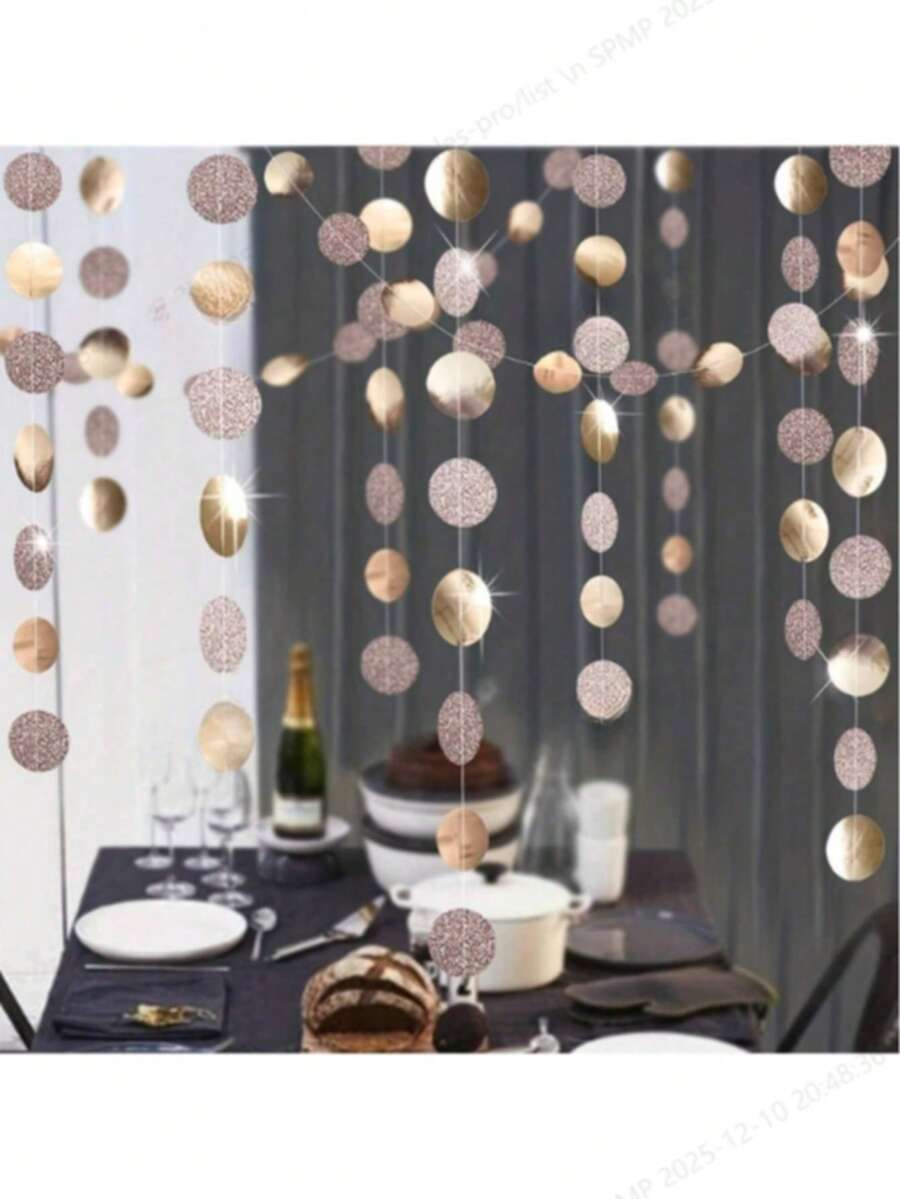 4m/String Round Disc Pennant Garland, Party Backdrop Decor For Wedding ...