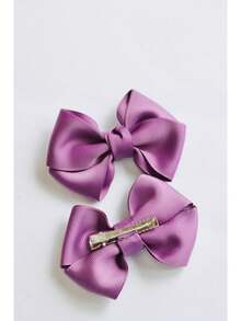 Duplinha Laço / Presilhas Hair clip / Parzinho de Laço / Laço infantil vinho / Bordô / roxa  / Lacinho C - roxo S/AP BT - Visão 1