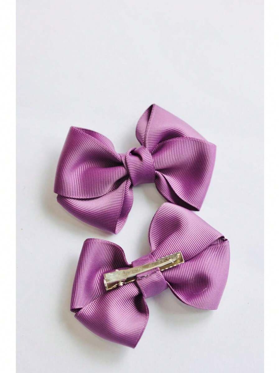 Duplinha Laço / Presilhas Hair clip / Parzinho de Laço / Laço infantil vinho / Bordô / roxa  / Lacinho C - roxo S/AP BT - Visão 1