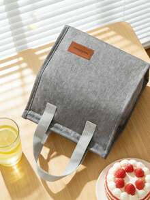 1pc Portable Insulated Lunch Bag, Thermal Lunch Box For Students, Outdoor Picnic, Hook And Loop Closure, Keeps Food Fresh And Flavorful, Waterproof And Convenient Design, Suitable For School And Office - Multicolor - View 3