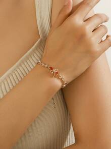 1 chiếc vòng tay tennis đính đá Zirconia cao cấp, sáng bóng, thiết kế hoa lá độc đáo, nhiều màu sắc để lựa chọn, phụ kiện thời trang cho nữ, trang sức cưới, ý nghĩa tình yêu vĩnh cửu, quà tặng Ngày của Mẹ, Ngày Valentine, quà Giáng sinh. - hoa vàng - Xem 5