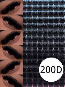 168 st/förpackning 200D ultratäta lösögonfransar, 8–18 mm blandade längder, fritt kombinerbara, DD-böjning, 0,07 mm tjocklek, naturliga supertäta – tjocka och fluffiga fransar – 3D-glittrande charmögonfransar, europeisk och amerikansk kattögonförlängning, mjuka och bekväma – gör-det-själv-lätt att bära, lämpliga för nybörjare och återanvändbara, för vardagsbruk, högtidsfester, scenmakeup - DD - Visa 9