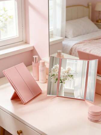 花朵造型手持镜，送给闺蜜的贴心礼物，甜美便携化妆镜，使用方便，风格优雅，适合居家、浴室、卧室化妆和装饰，也适用于约会、派对、教室、室内、室外、圣诞节等场合。