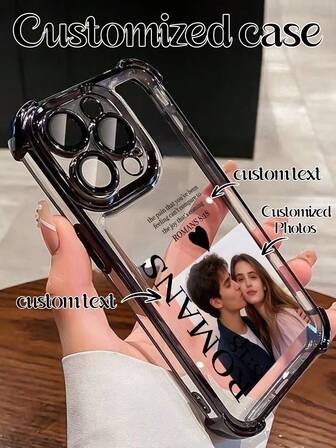 1pc Customized Phone Case, New Electroplated Four-Corner Anti-Drop TPU Phone Case, High-Definition UV Color Printing, Meets Customers' Fashion And Personalized Needs! Compatible With IPhone Air, 17 ProMax, 16e, 11/12/13/14/15/16 PROMAX, A16, Galaxy S25 Ultra, OPPO, Honor, Spark Go 2024/Infinix Smart 8, Moto G30. Can Send Couple, Family, And Life Photos For Valentine's Day, Father's Day, Easter, Etc.