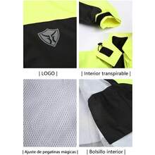 Impermeable Motociclista Refleante con Capuca Desmontable Trae de a Motocicl con Cubia  Zapato para ore y Muer - NegroyGris - Ver 5