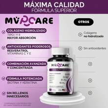 ¡Piel, Pelo y Uñas Radiantes! Colágeno Hidrolizado + Antioxidantes|Colágeno Tipo I & II de Alta Absorción|MVPCARE  Fórmula con Resveratrol y Biotina|90 comprimidos - Otros - Ver 6