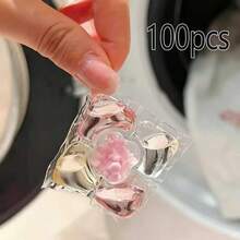 100粒/5合1洗衣凝珠,樱花香型。浓缩香氛,持久留香,多功能清洁护理,家庭装,适用于滚筒洗衣机。 - 彩色 - 查看 12