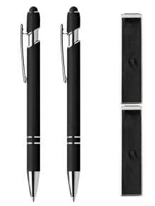 [客製化]1-32支個性化金屬可伸縮鑽石圓珠筆 + 觸控螢幕觸控筆套組 | 防滑握把 + 流暢書寫中尖 | 相容手機/平板/辦公設備 | 可刻印姓名/日期/Logo | 商務刻字筆 + 教師節禮物 + 結婚情侶中性筆 | 適合學生/上班族/教師 (男女通用) - 彩色 - 查看 23