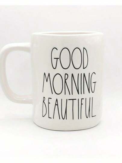 Rae Dunn Inspired "Good Morning Beautiful" Coffee Mug - 11oz White Cup With Bold Black Lettering, Elegant Morning Women, Birthday, Housewarming - Hot Drinks, Everyday & Special Occasions, Coffee Lover Gifts, Elegant Christmas Gifts,1pc, 11oz Ceramic Coffee Mug With  - Insulated, Hand Wash Only - The Perfect Gift For Coffee Lovers, Men And Women