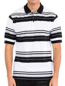 Mens West Coast Classic Striped Polo Shirt - màu đen - Xem 2