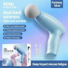 Mini Portable Professional Massage Gun For Muscle Relaxation, Fascia Gun, Small Portable Massage Gun - 淺藍色 - 查看 5
