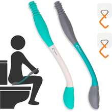 1个Fanwer马桶辅助工具，长柄舒适湿巾，可将您的触及范围延长至15英寸以上，可放置卫生纸或预先湿润的湿巾