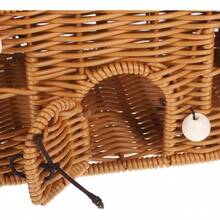 INOOMP Cesta De Picnic Pequeña Tapa Asa Canasta De Almacenamiento Retro Cesto Decorativo para Alimentos Snacks para Acampar Organización del Hogar - Marrn - Ver 6