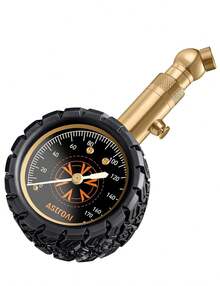 AstroAI - Medidor de presión de neumáticos de 6 a 170 PSI, calibre grande de 2 puadas con esfera brillante de fácil lectura, certificado ANSI B40.1 (1%) preciso, compatible para bicicleta, coche, - negro - Ver 1