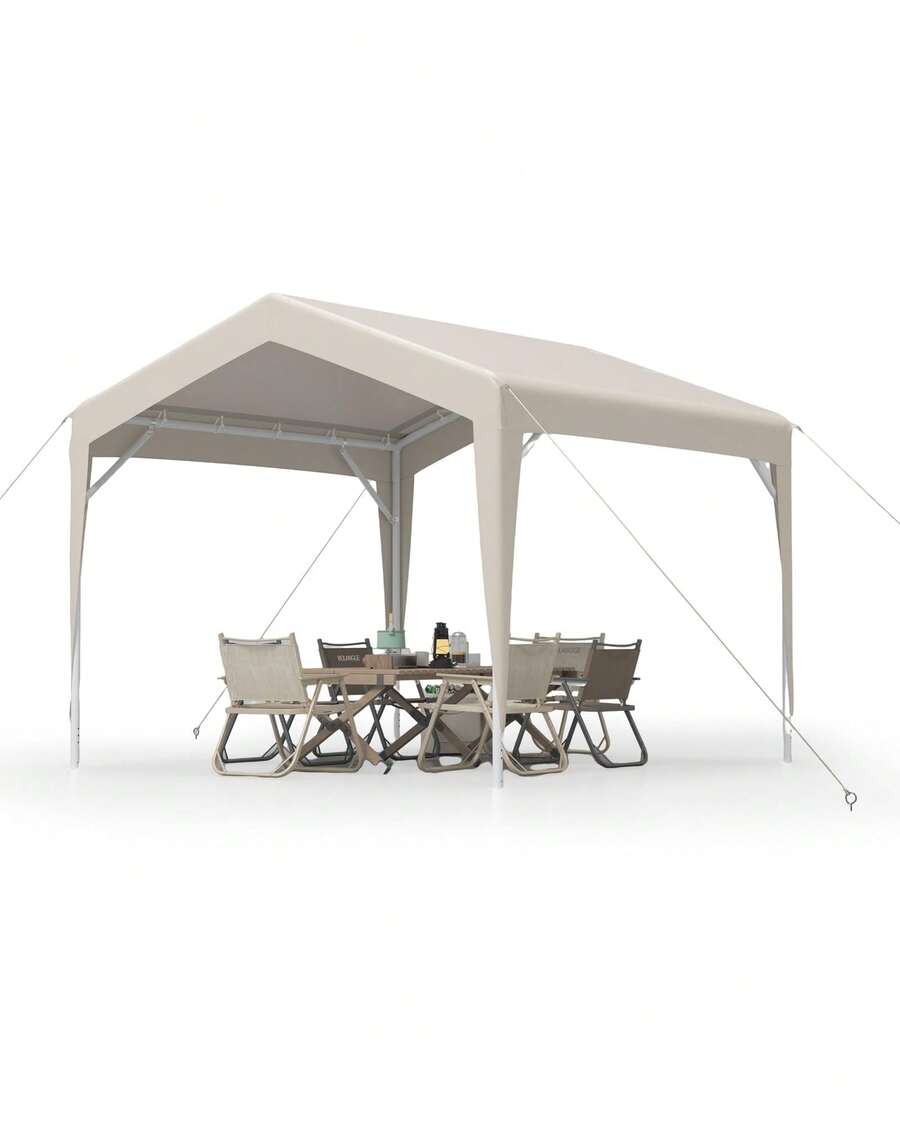 Carpa comercial de 3 x 3 m, con tela Oxford impermeable 300D mejorada y estructura de acero resistente, refugio emergente instantáneo para fiestas, mercados, bodas, camping y barbacoas. Incluye bolsa de transporte. - Albaricoque - Ver 1