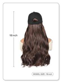 18 Inch Hat Long Curly Wavy Hair Wigs With Baseball Cap Adjustable Black Baseball Cap With Synthetic Curly Hair Beginners Friendly Natural Looking For Daily Use - Multicolor - View 4