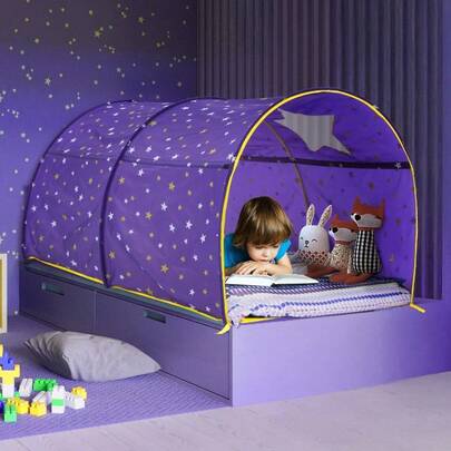 YQQ Alvantor Starlight - Toldo de Cama para niños Tiendas de campaña para Jugar en casa de Juegos Espacio de privacidad para Dormir en Interiores y niñas niñas y niños Cortinas con Marco portátil2179