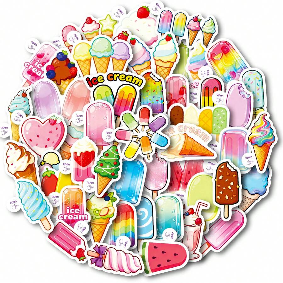 50pcs/Set Animal Stickers, Pig SeaTurtle And Other Animal Pattern Sticker Pack For Laptop, Water Bottle, Notebook, Skateboard, Guitar, Vinyl Stickers For School Teachers, Holiday Decorations, Graduation Decor, School Supplies, Back To School - Multicolor - View 1