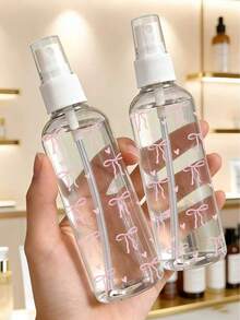 Bow Tie Pattern Refillable Transparent PET Travel Spray Bottle, Multi-Purpose Fine Mist Sprayer Bottle, Suitable For Travel And Business, Can Be Used As Makeup Remover Spray, Reusable Hair Mist Bottle, Continuous Spray Bottle, Also For Hair Styling, Cleaning, Plant Misting And Facial Hydration - Multicolor - View 2