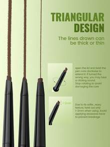 Pudaier 双头眉笔（带刷头）——防水、防汗、持久、超细笔尖，黑色、灰色、深棕色，完美打造自然或狂野妆容