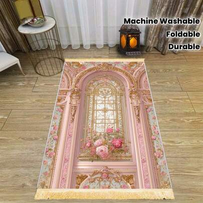 1件花卉复古宫廷风格，柔软舒适，弹性面料，创意十足，易于清洁