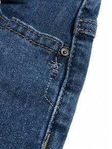 Jeans rectos de lavado oscuro clásicos para niño, vuelta al colegio en verano/otoño - Gris Oscuro - Ver 9