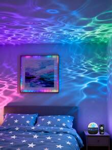 1件裝水波紋星星投影夜燈 遙控控制 7色變色 USB便攜式天花板氛圍燈 浪漫床頭裝飾 適用臥室、咖啡廳、酒吧、遊戲室 情人節生日喬遷新年禮物 - 多色光 - 查看 8