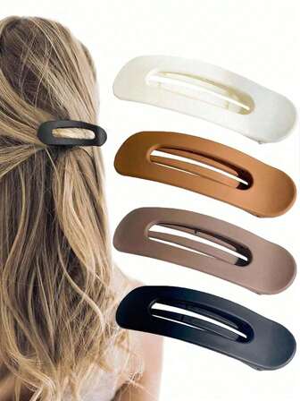 1/4pcs Flat Hair Clips - Women Flat Alligator Clips, Suitable For Fine Soft And Thick Hair, Large Flat Hair Clips, Crocodile Clips, Fit For Girls