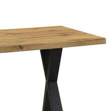 Dining Table, Design With Crossed Legs, Rectangular Dining Table, Coffee Table, Modern, Simple Wrought Iron Dining Table, L140*W80*H76cm, Oak+Black [OLD SKU:N634P243368A] - Natural Color - View 9
