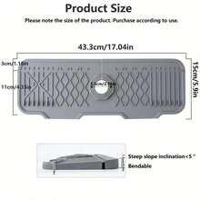 1pc Kitchen Sink Splash Guard, Silicone Faucet Mat, Silicone Sink Drain Mat, Silicone Kitchen Sink Tray, Faucet Splash Guard, Drip Pad, Drain Mat, 5° Tilted Design For Easy Drainage, 90° Foldable Design, Waterproof, Anti-Slip - Multicolor - View 3