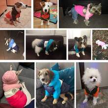 Warm Small Dog Winter Down Jacket - Puppy Hooded Fleece Vest Cold Weather Apparel For Small Breed Dogs - 橘色 - 查看 6