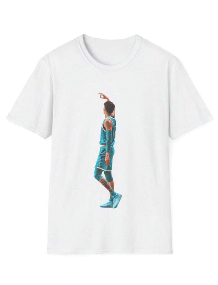 LaMello Ball Simple T Shirt-  All StarLadies Plain White Round Neck Short Sleeve Casual T-Shirt Blouse - 白色 - 查看 1