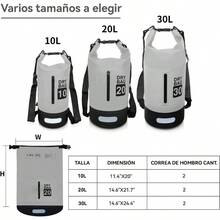 Bolsa Impermeable Bolsa Seca 10l 20l 30l Con Funda Impermeable Para Teléfono Correa Larga Ajustable Para El Hombro Mochila Impermeable Para Senderismo Y Deportes Acuáticos. Gris 10L - Gris - Ver 2