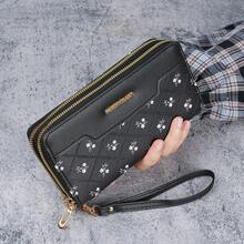 Cartera para Mujeres Estilo Largo Monedero Simple - Verde - Ver 3