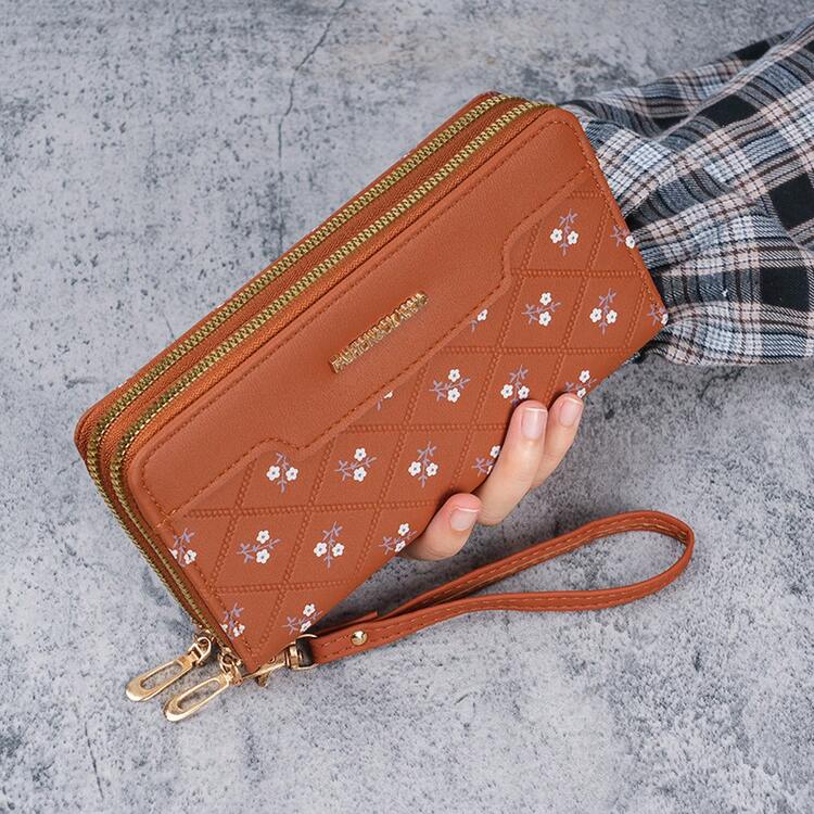 Cartera para Mujeres Estilo Largo Monedero Simple - Morado - Añade 10