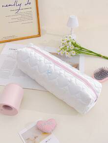 1个心形绗缝吹风机收纳袋，多功能收纳袋，可收纳卷发棒和吹风机配件，饰有可爱蝴蝶结和便携提手。非常适合旅行、收纳吹风机、口红、化妆刷和护肤品。居家必备，实用便捷，是收纳整理和旅行的理想之选。 - 彩色 - 查看 13