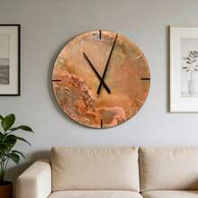 12 Inch Wall Clock Round, Industrial Clock Copper Patina. Wall Art Copper, Large Clock Copper Color, Raw Copper Clock. Wall Decor. Gift Copper - 1 - 查看 4
