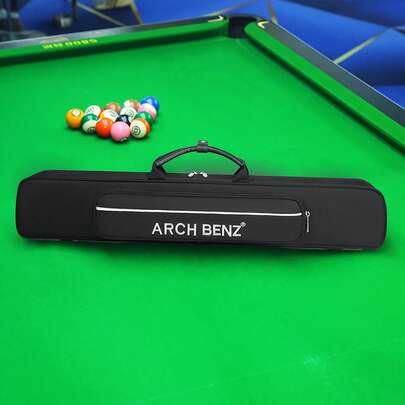 Heavy Duty Billiard Cue Case, Fits 4 Butts And 5 Shafts - Padded Soft Billiard Cue Sleeve With Shoulder Strap And Front Pocket, Billiard Accessories Storage Box (4+5 Cue Storage) - Black Billiard Table Equipment, Suitable For Professional And Amateur Enthusiasts